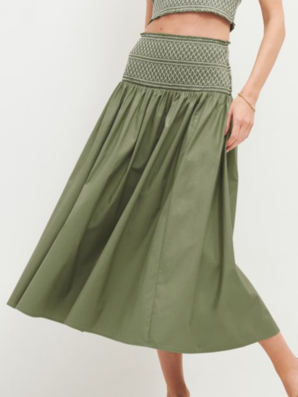 Reformation Haven Skirt in Artichoke Size Small